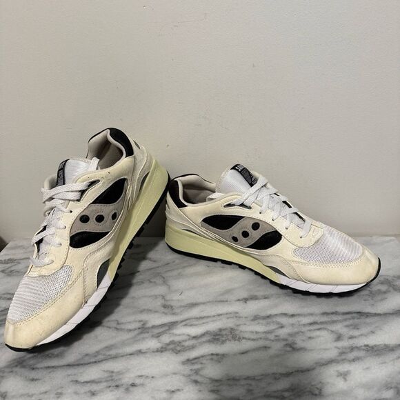 Saucony Shadow 6000 Cream and Black Sneakers Mens Sz 11.5 - Picture 4 of 14